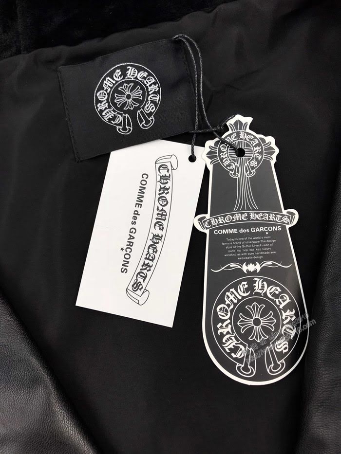 Chrome Hearts男裝 克羅心秋冬新款黑色十字架絲絨連帽夾克  ydi3495